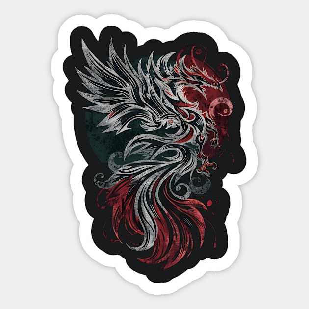 Gothic Phoenix Sticker by Inkgrit